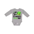 thumbnail image 1 of Inktastic My 1st St. Patrick's Day Green Top Hat and Clovers Boys or Girls Long Sleeve Baby Bodysuit, 1 of 5