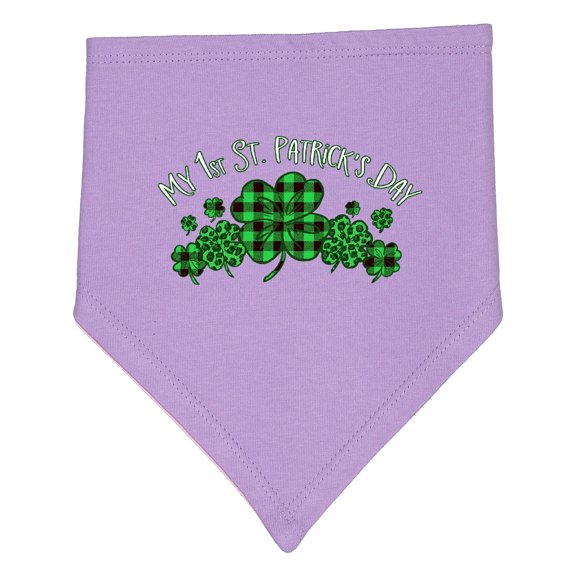 Inktastic My 1st St. Patrick's Day with Plaid Shamrocks Baby Bandana Bib