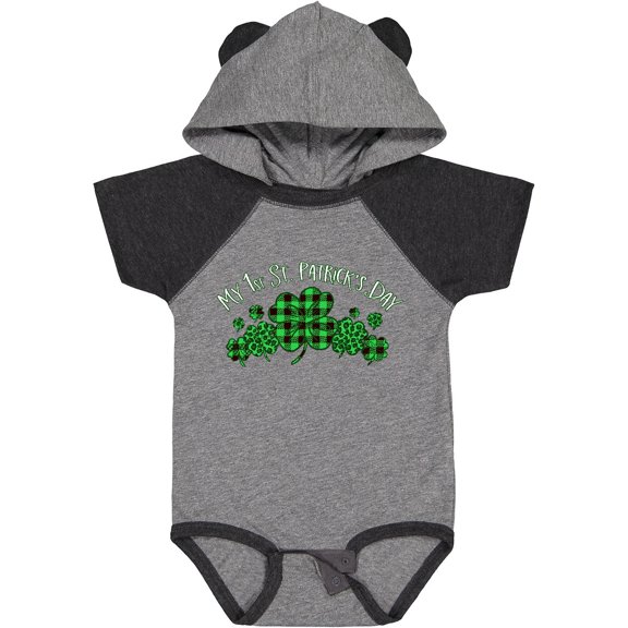 Inktastic My 1st St. Patrick's Day with Plaid Shamrocks Boys or Girls Baby Bodysuit