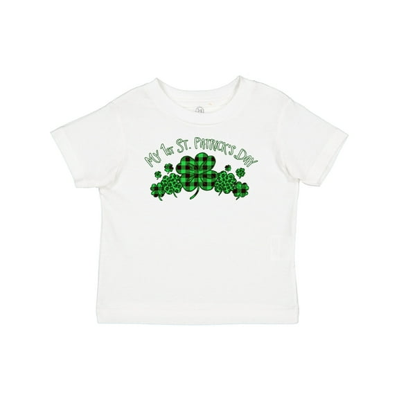 Inktastic My 1st St. Patrick's Day with Plaid Shamrocks Boys or Girls Baby T-Shirt