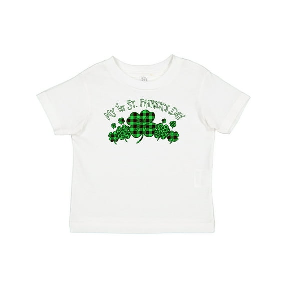 Inktastic My 1st St. Patrick's Day with Plaid Shamrocks Boys or Girls Baby T-Shirt
