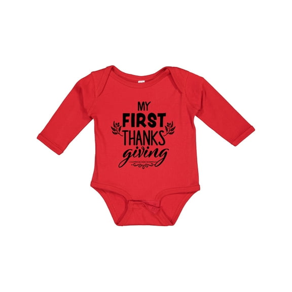 Inktastic My 1st Thanksgiving Boys or Girls Long Sleeve Baby Bodysuit