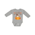 thumbnail image 1 of Inktastic My 1st Thanksgiving Cute Owl in Pumpkin Boys or Girls Long Sleeve Baby Bodysuit, 1 of 5