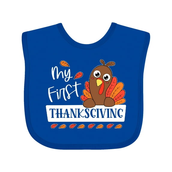 Inktastic My 1st Thanksgiving Cute Turkey Boys or Girls Baby Bib