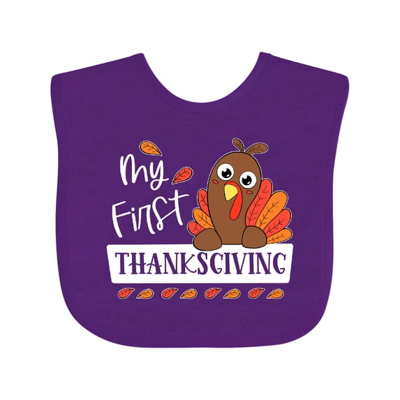Inktastic My 1st Thanksgiving Cute Turkey Boys or Girls Baby Bib