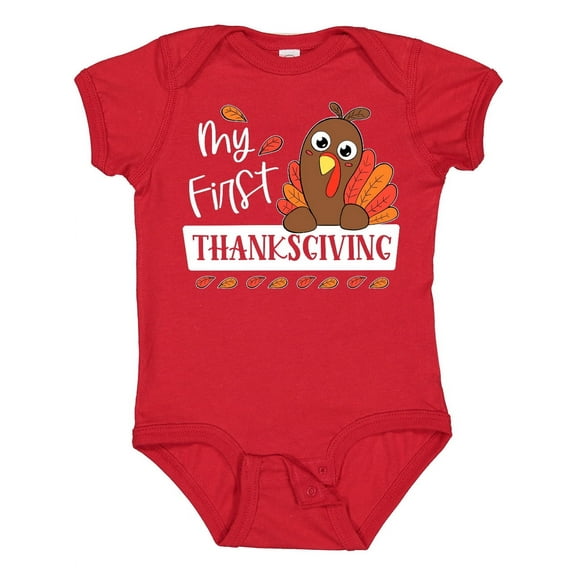 Inktastic My 1st Thanksgiving Cute Turkey Boys or Girls Baby Bodysuit