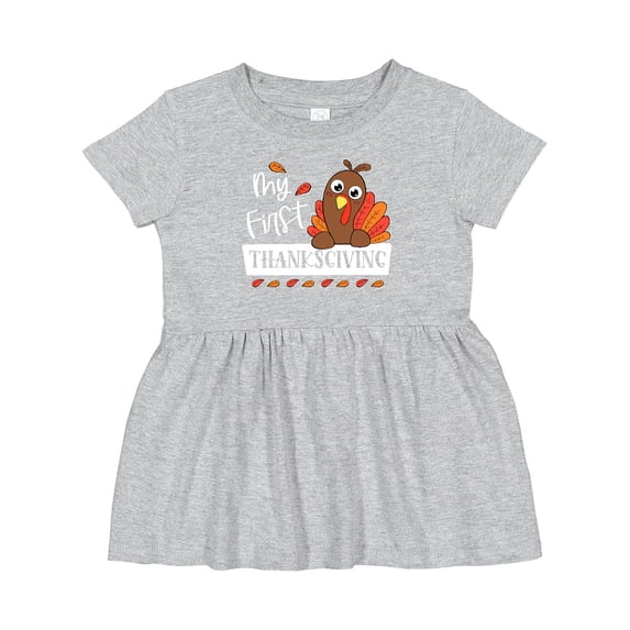 Inktastic My 1st Thanksgiving Cute Turkey Girls Baby Dress