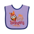thumbnail image 1 of Inktastic My 1st Thanksgiving Cute Turkey with Feathers Boys or Girls Baby Bib, 1 of 4
