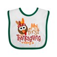 thumbnail image 1 of Inktastic My 1st Thanksgiving Cute Turkey with Feathers Boys or Girls Baby Bib, 1 of 4