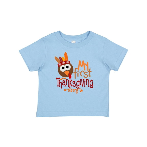 Inktastic My 1st Thanksgiving Cute Turkey with Feathers Boys or Girls Baby T-Shirt