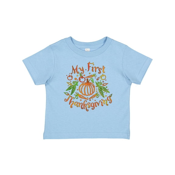 Inktastic My 1st Thanksgiving Pumpkin Vegetables in Orange and Green Boys or Girls Baby T-Shirt