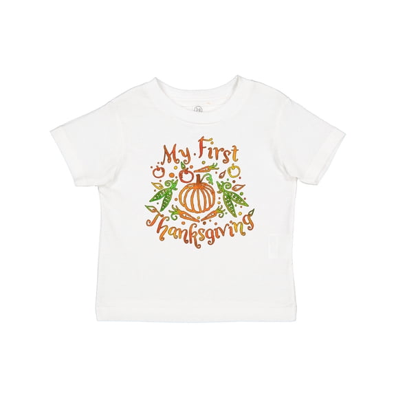 Inktastic My 1st Thanksgiving Pumpkin Vegetables in Orange and Green Boys or Girls Baby T-Shirt