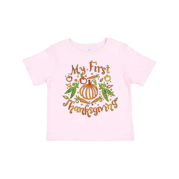 Inktastic My 1st Thanksgiving Pumpkin Vegetables in Orange and Green Boys or Girls Toddler T-Shirt