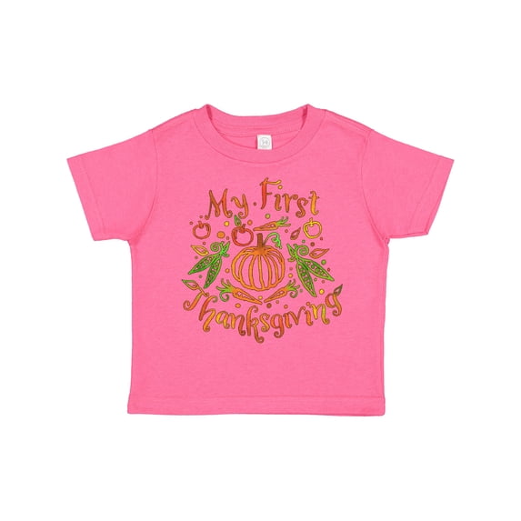 Inktastic My 1st Thanksgiving Pumpkin Vegetables in Orange and Green Boys or Girls Toddler T-Shirt