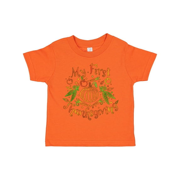 Inktastic My 1st Thanksgiving Pumpkin Vegetables in Orange and Green Boys or Girls Toddler T-Shirt