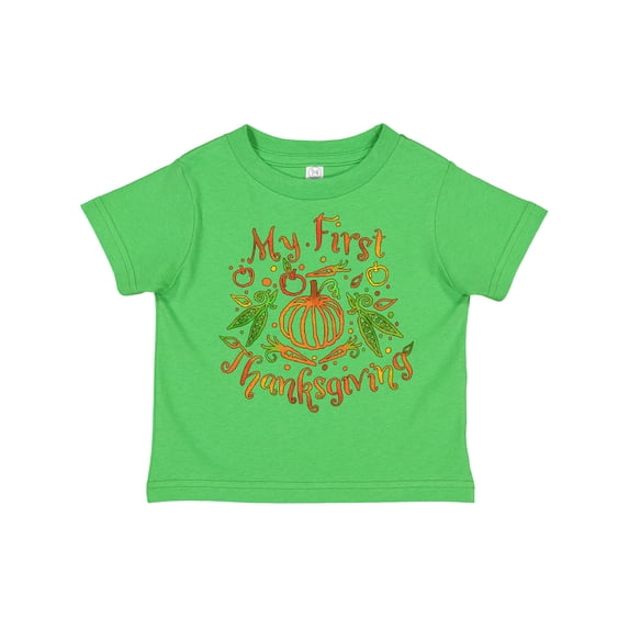 Inktastic My 1st Thanksgiving Pumpkin Vegetables in Orange and Green Boys or Girls Toddler T-Shirt