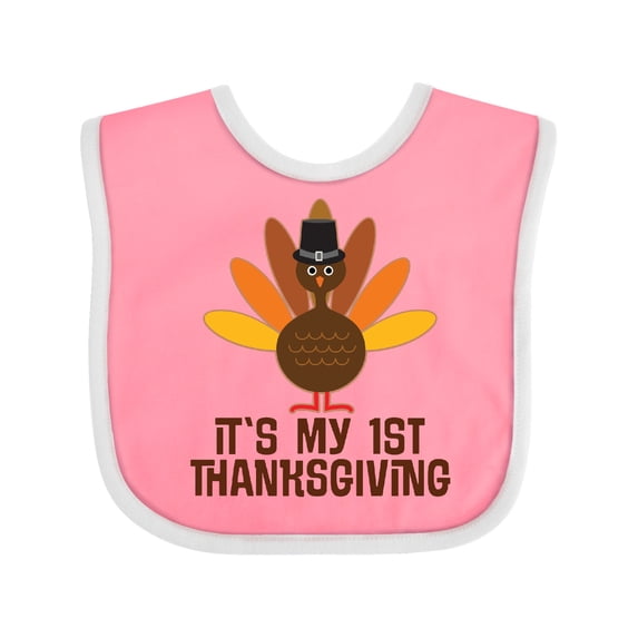 Inktastic My 1st Thanksgiving Turkey Boys or Girls Baby Bib