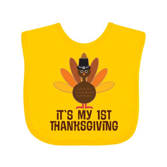 Inktastic My 1st Thanksgiving Turkey Boys or Girls Baby Bib