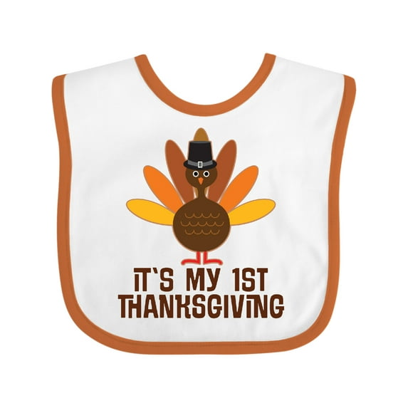 Inktastic My 1st Thanksgiving Turkey Boys or Girls Baby Bib