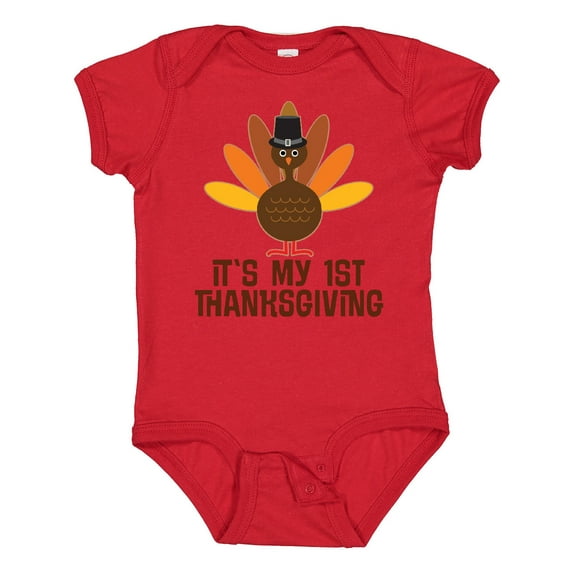Inktastic My 1st Thanksgiving Turkey Boys or Girls Baby Bodysuit
