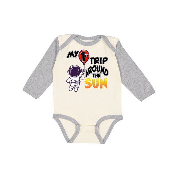 Inktastic My 1st Trip Around the Sun Boys or Girls Long Sleeve Baby Bodysuit