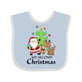 thumbnail image 1 of Inktastic My 2nd Christmas with Santa Reindeer and Tree Boys or Girls Baby Bib, 1 of 4