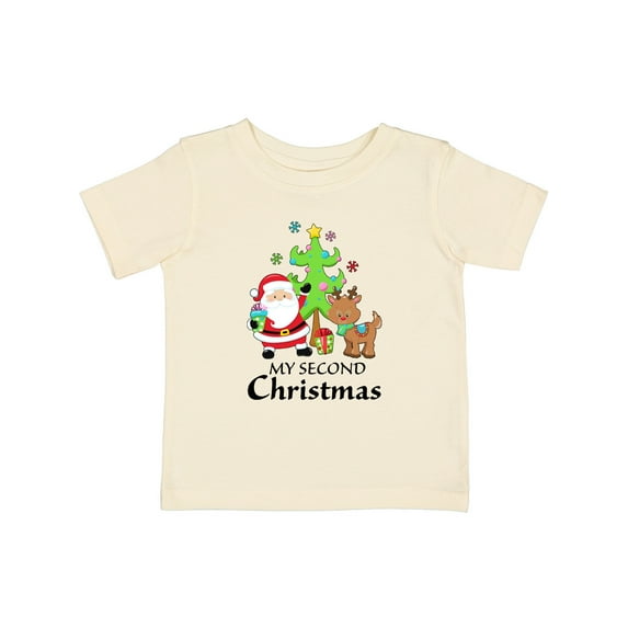 Inktastic My 2nd Christmas with Santa Reindeer and Tree Boys or Girls Baby T-Shirt