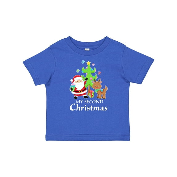 Inktastic My 2nd Christmas with Santa Reindeer and Tree Boys or Girls Baby T-Shirt