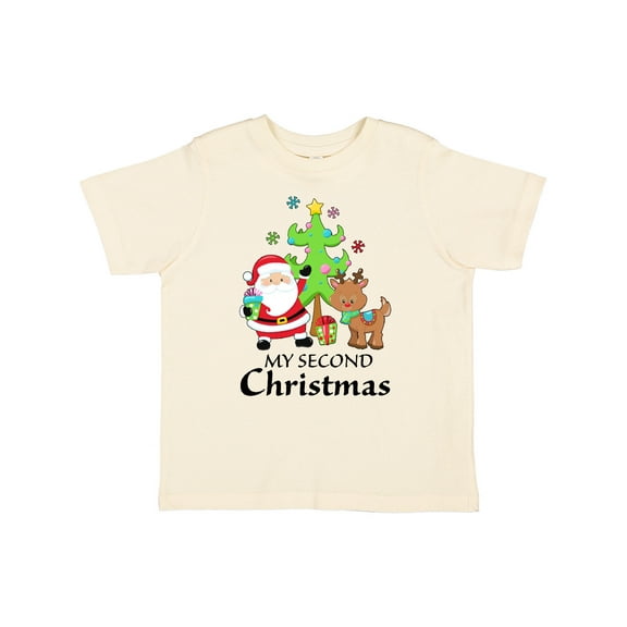 Inktastic My 2nd Christmas with Santa Reindeer and Tree Boys or Girls Toddler T-Shirt