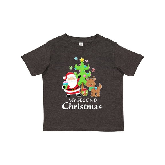 Inktastic My 2nd Christmas with Santa Reindeer and Tree Boys or Girls Toddler T-Shirt