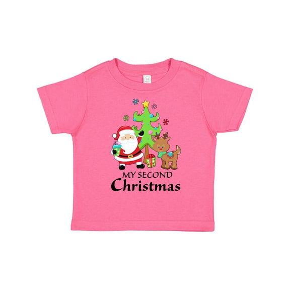 Inktastic My 2nd Christmas with Santa Reindeer and Tree Boys or Girls Toddler T-Shirt