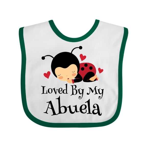 Inktastic My Abuela Loves Me Ladybug Boys or Girls Baby Bib
