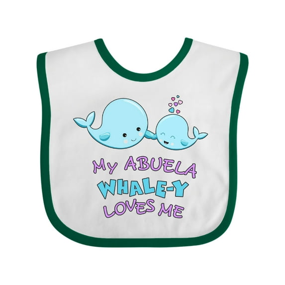 Inktastic My Abuela Whale-y Loves Me Boys or Girls Baby Bib