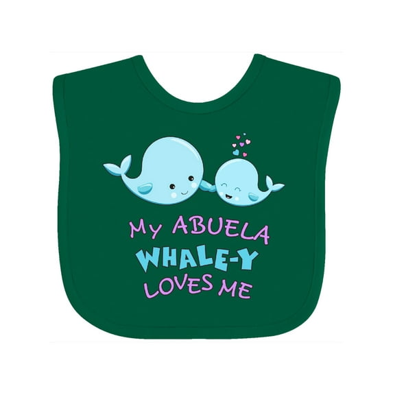 Inktastic My Abuela Whale-y Loves Me Boys or Girls Baby Bib