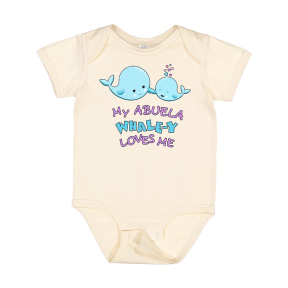 Inktastic My Abuela Whale-y Loves Me Boys or Girls Baby Bodysuit