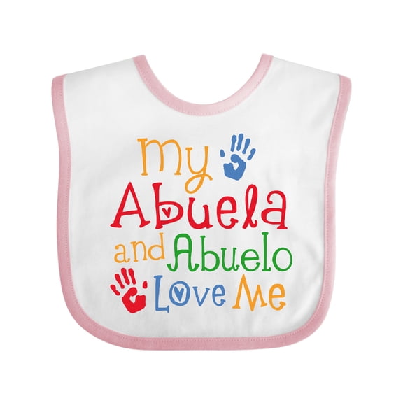 Inktastic My Abuela and Abuelo Love Me Boys or Girls Baby Bib