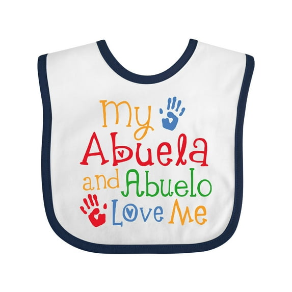 Inktastic My Abuela and Abuelo Love Me Boys or Girls Baby Bib