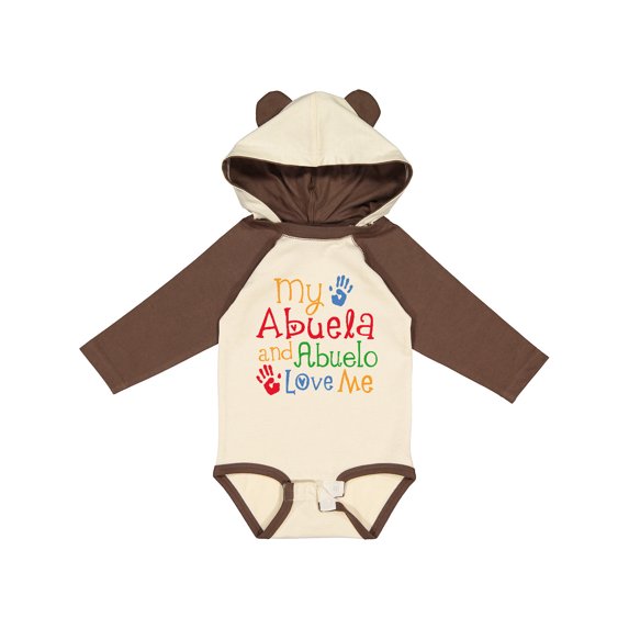 Inktastic My Abuela and Abuelo Love Me Boys or Girls Long Sleeve Baby Bodysuit