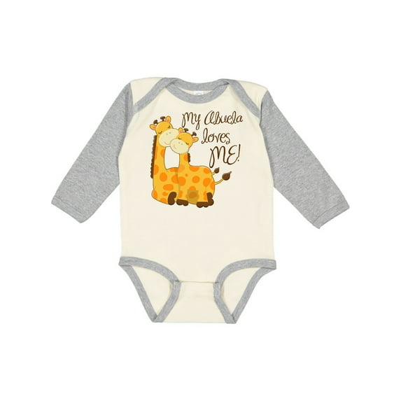 Inktastic My Abuela loves me Boys or Girls Long Sleeve Baby Bodysuit