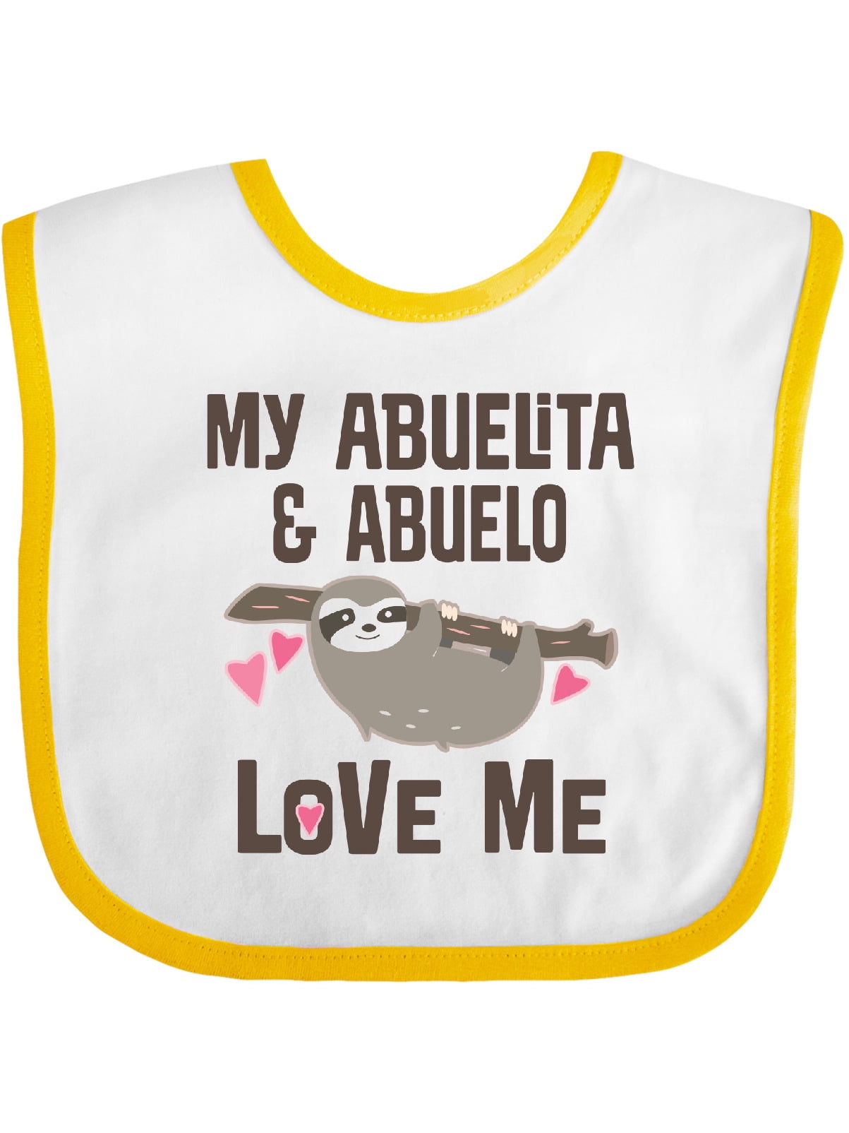 Inktastic My Abuelita and Abuelo Love Me Girls Baby Bib
