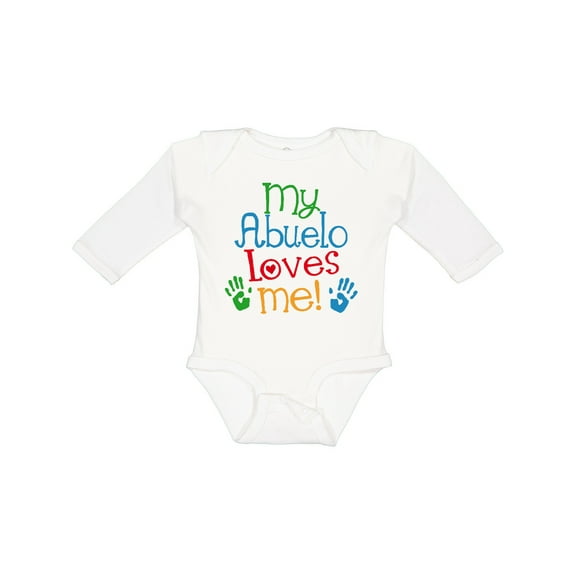 Inktastic My Abuelo Loves Me Boys or Girls Long Sleeve Baby Bodysuit