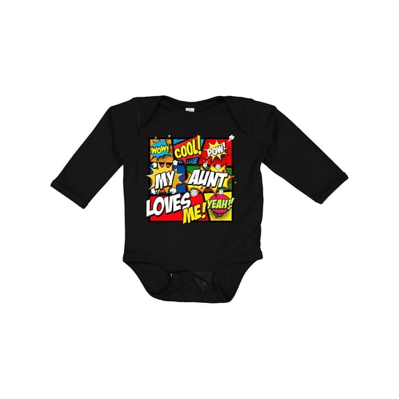 Inktastic My Aunt Love Me Boys or Girls Long Sleeve Baby Bodysuit