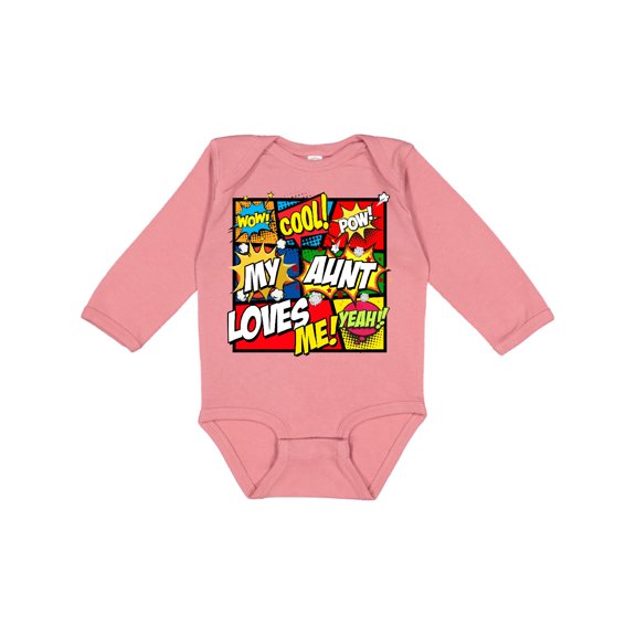Inktastic My Aunt Love Me Boys or Girls Long Sleeve Baby Bodysuit