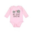 thumbnail image 1 of Inktastic My Aunt Loves Me Boys or Girls Long Sleeve Baby Bodysuit, 1 of 5