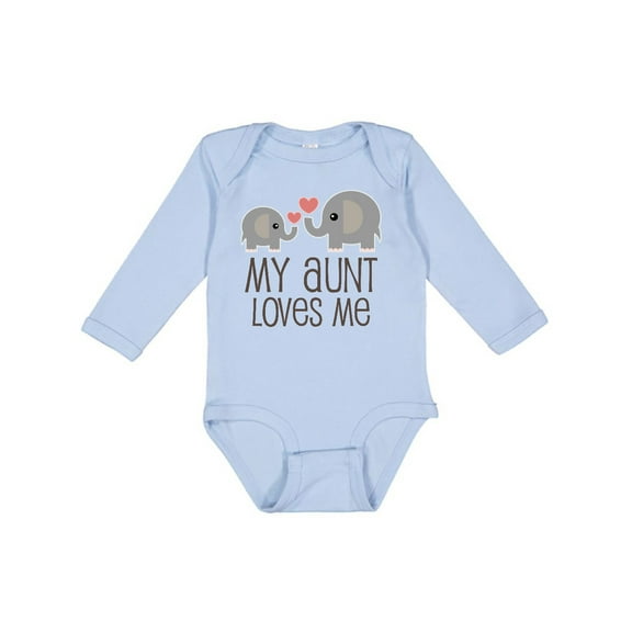 Inktastic My Aunt Loves Me Boys or Girls Long Sleeve Baby Bodysuit