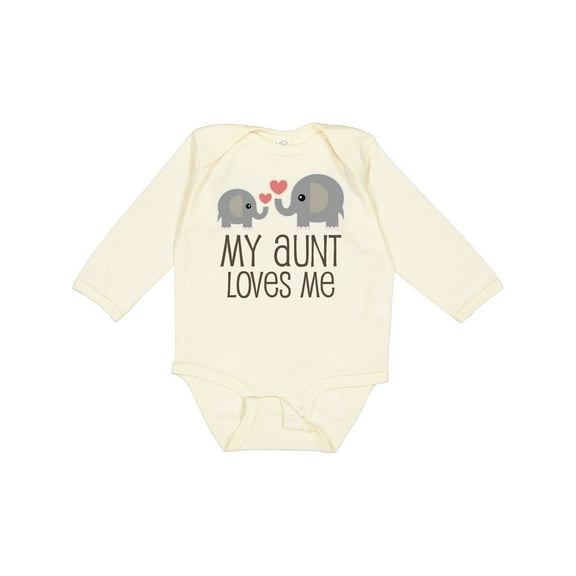 Inktastic My Aunt Loves Me Boys or Girls Long Sleeve Baby Bodysuit
