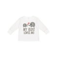 thumbnail image 1 of Inktastic My Aunt Loves Me Boys or Girls Long Sleeve Toddler T-Shirt, 1 of 5