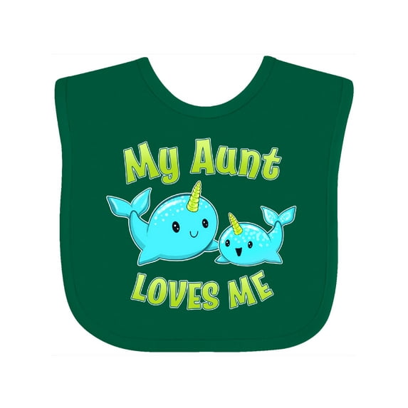 Inktastic My Aunt Loves Me Cute Narwhal Boys or Girls Baby Bib