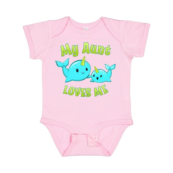Inktastic My Aunt Loves Me Cute Narwhal Boys or Girls Baby Bodysuit