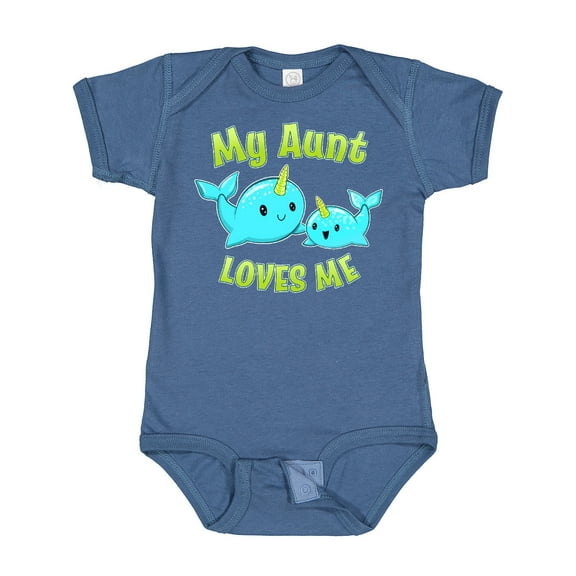Inktastic My Aunt Loves Me Cute Narwhal Boys or Girls Baby Bodysuit